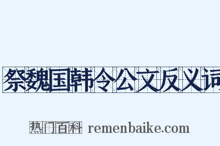 祭魏国韩令公文反义词是什么意思的图片